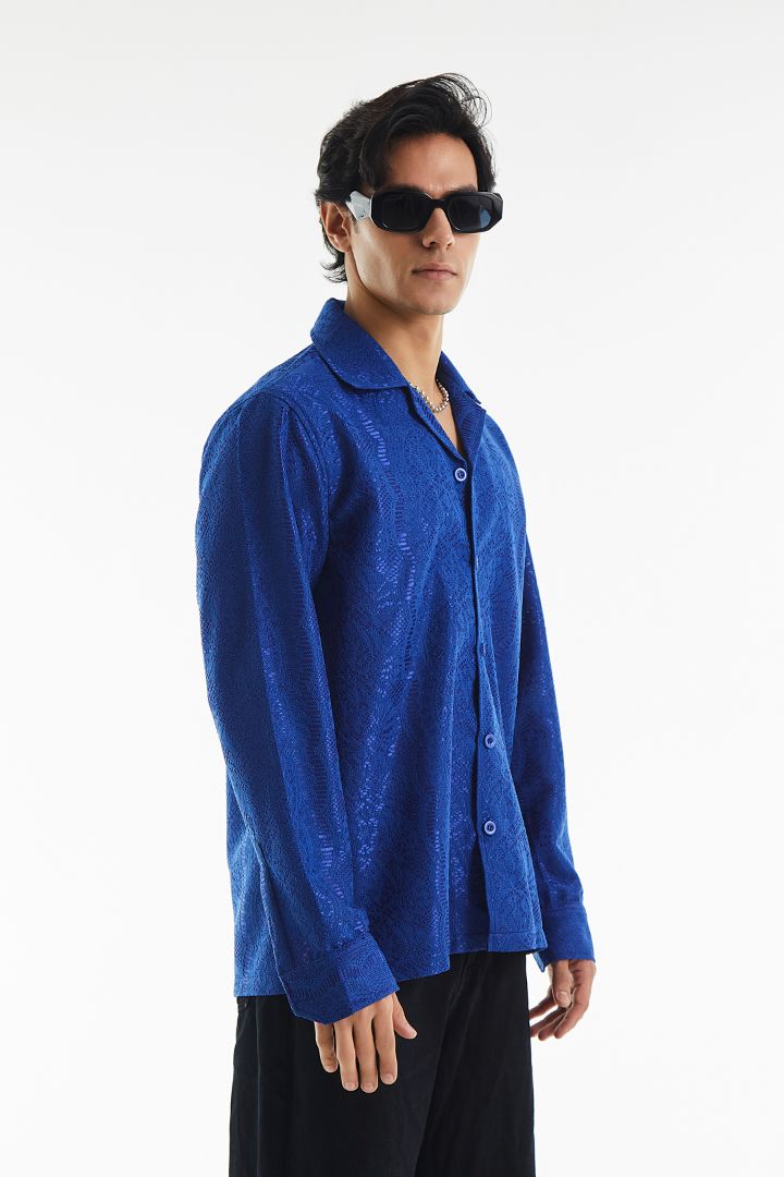 Sheer Elegant Poly Satin Shirt