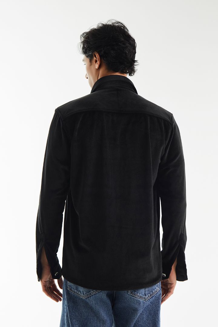Overlay Velvet Corduroy Shirt