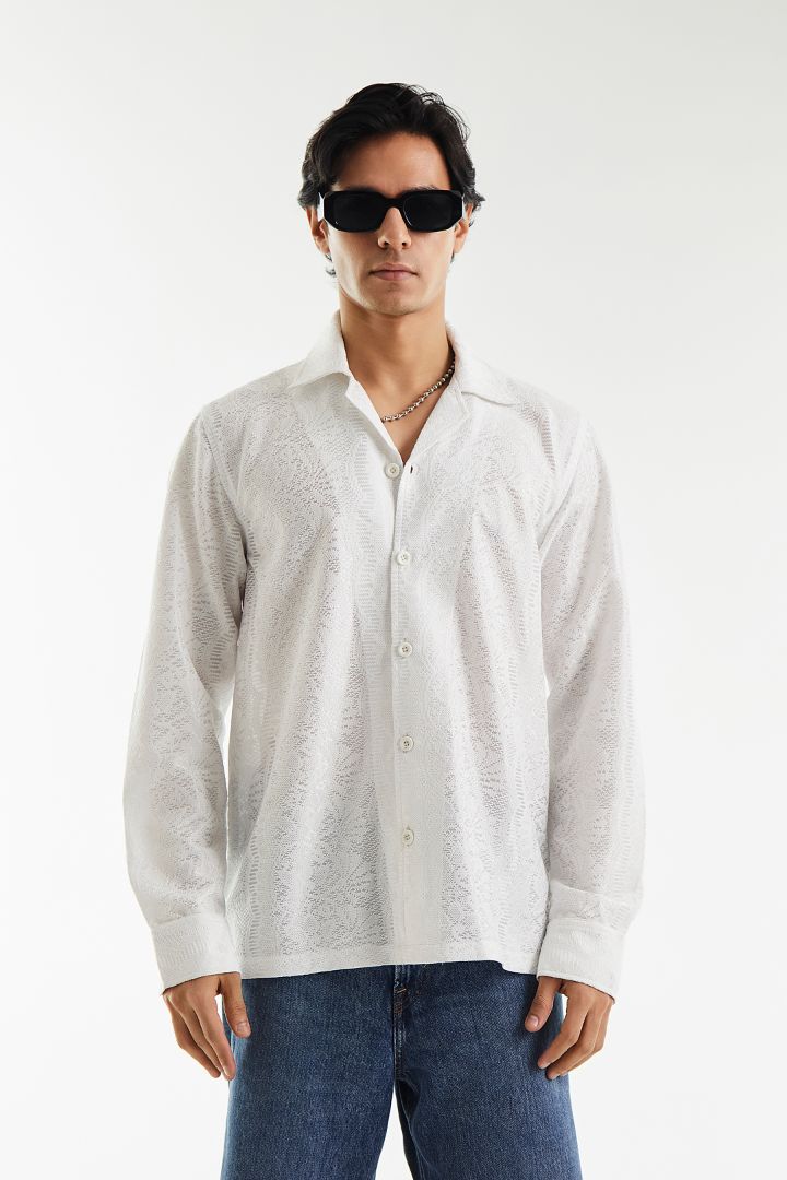 Sheer Elegant Poly Satin Shirt
