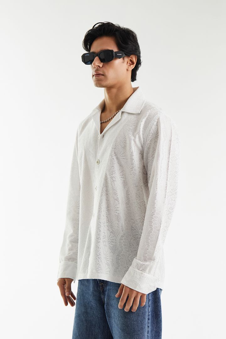 Sheer Elegant Poly Satin Shirt