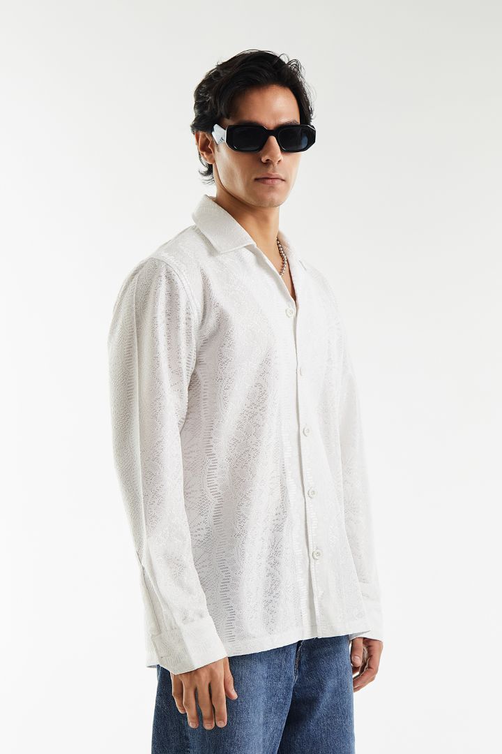 Sheer Elegant Poly Satin Shirt