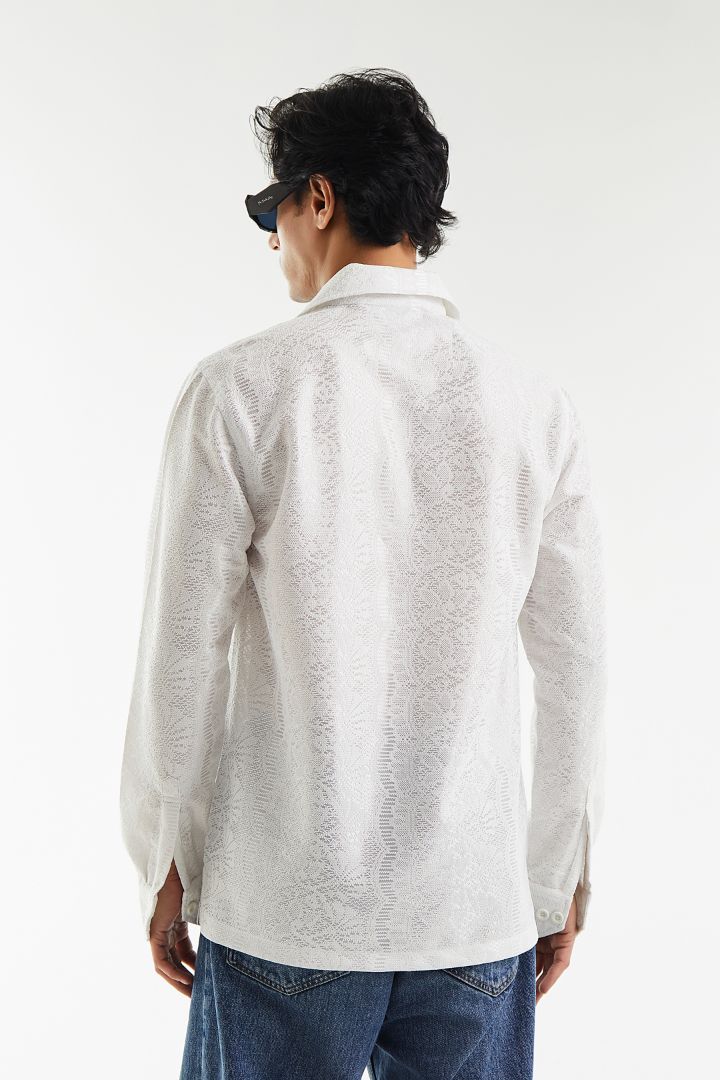 Sheer Elegant Poly Satin Shirt