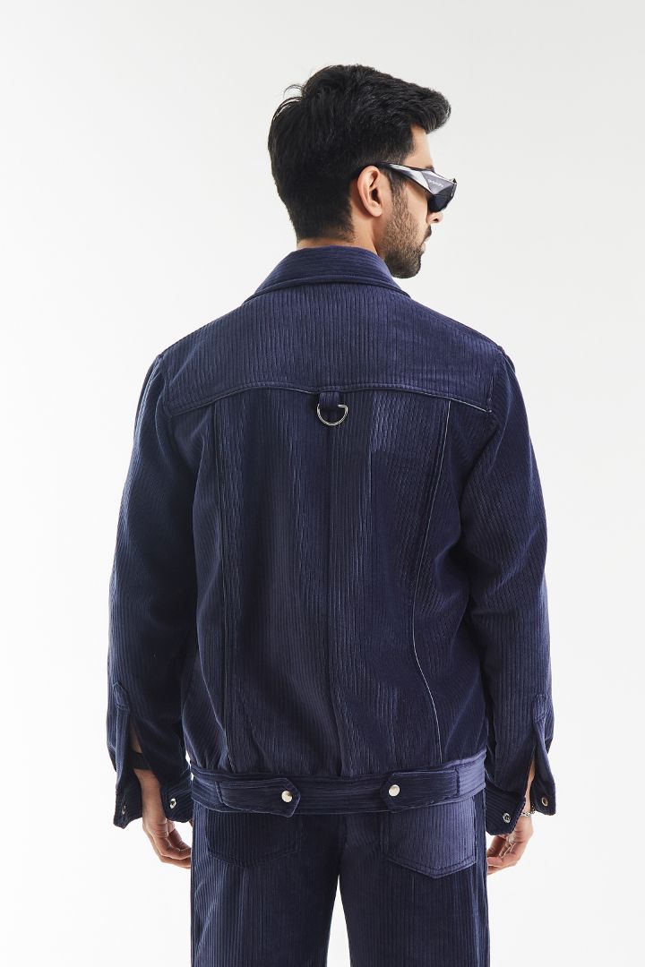 Buttoned-up Corduroy Velvet Jacket