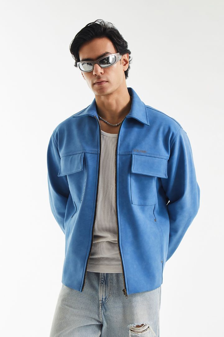 Minimal Suede Leather Barn Jacket