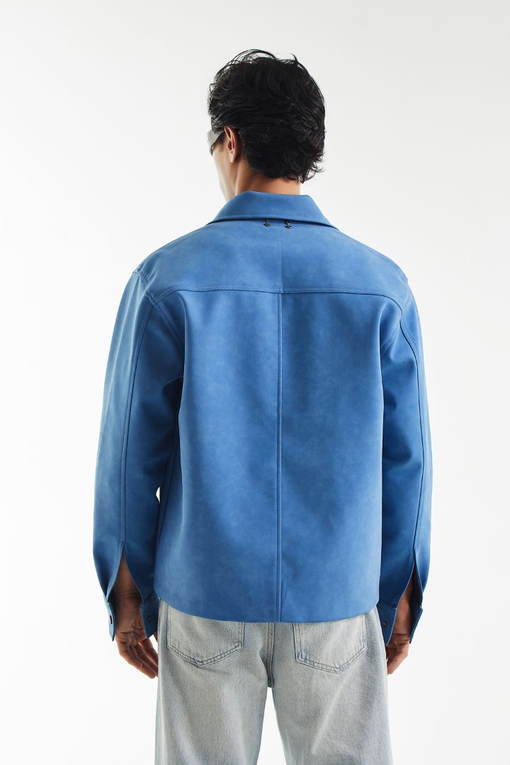 Minimal Suede Leather Barn Jacket