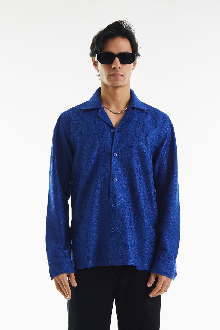 Sheer Elegant Poly Satin Shirt
