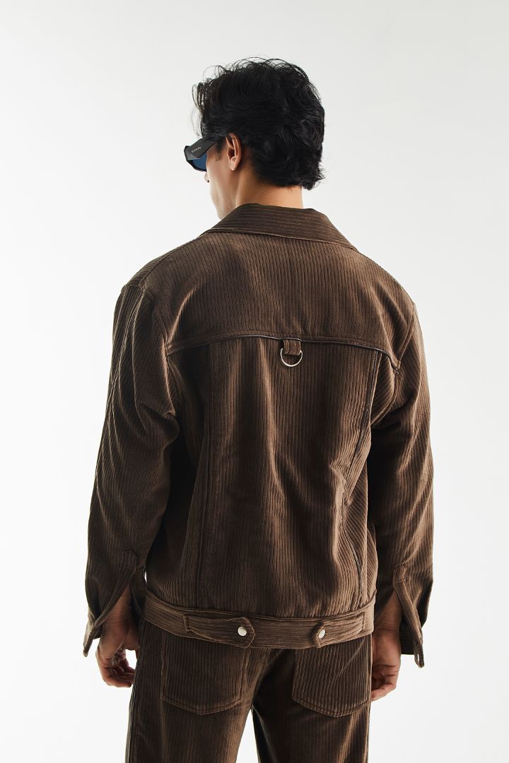 Buttoned-up Corduroy Velvet Jacket