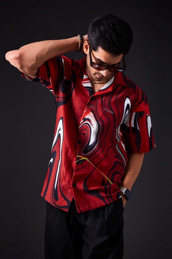 Electric Rainbow Ride Cuban Collar Shirt