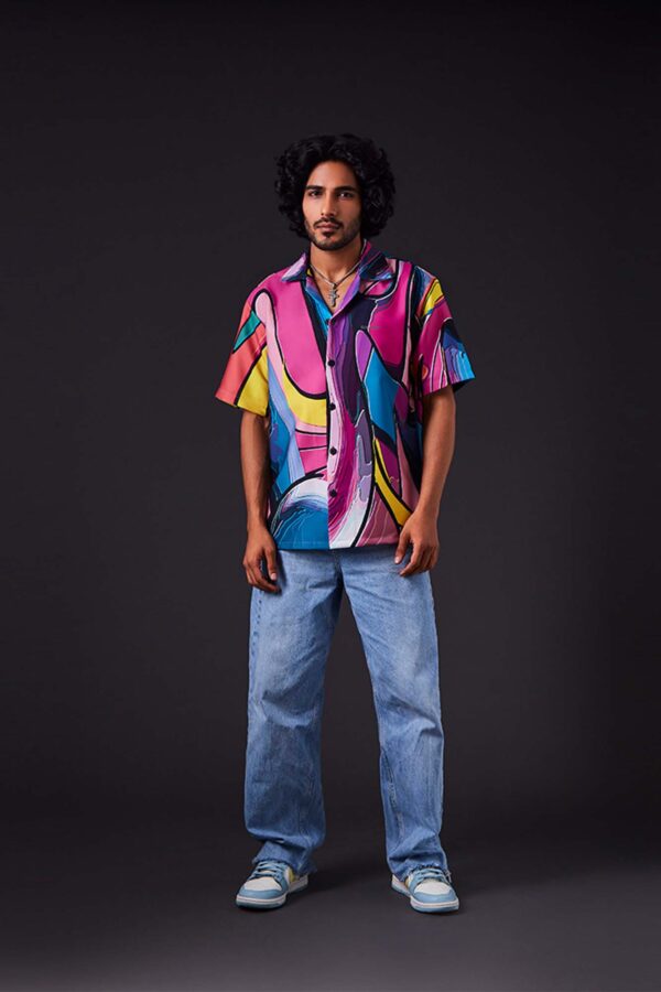 Swirly Symphony Cuban Collar Shirt