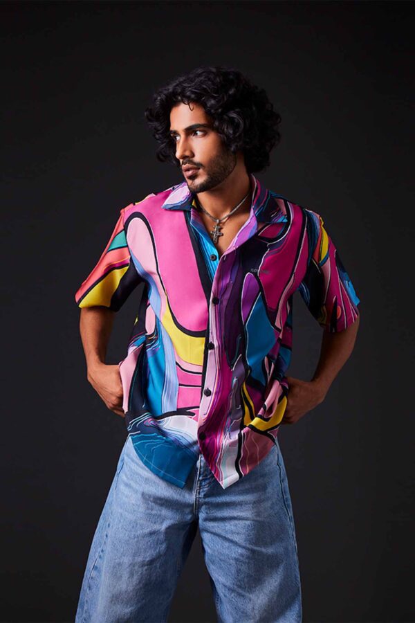 Swirly Symphony Cuban Collar Shirt