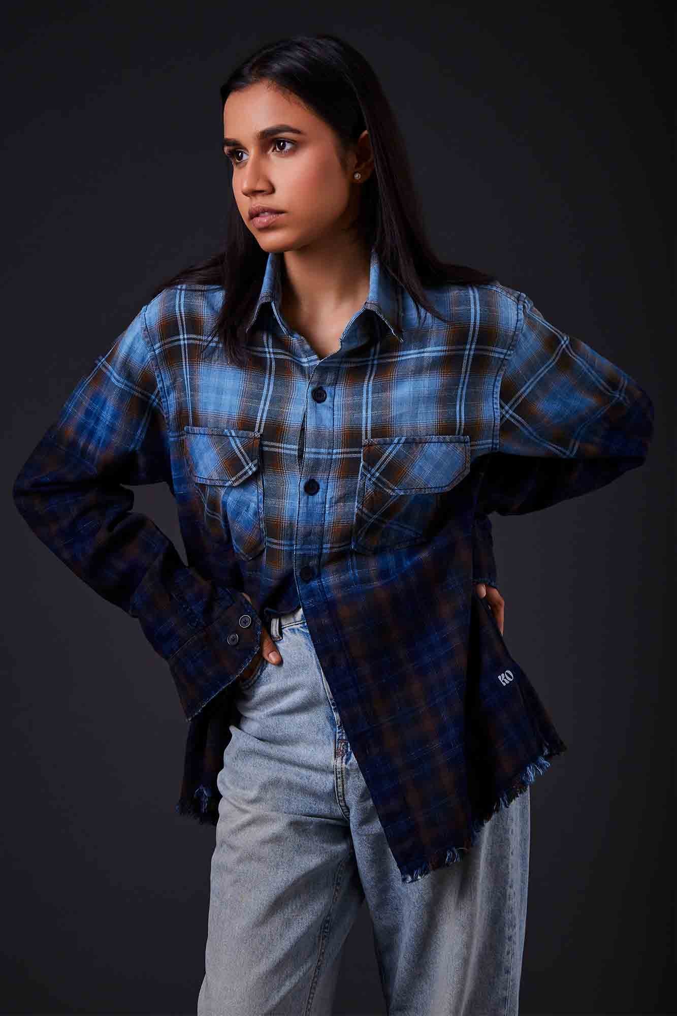 Graceful Ombre Tranquility Distressed Shirt