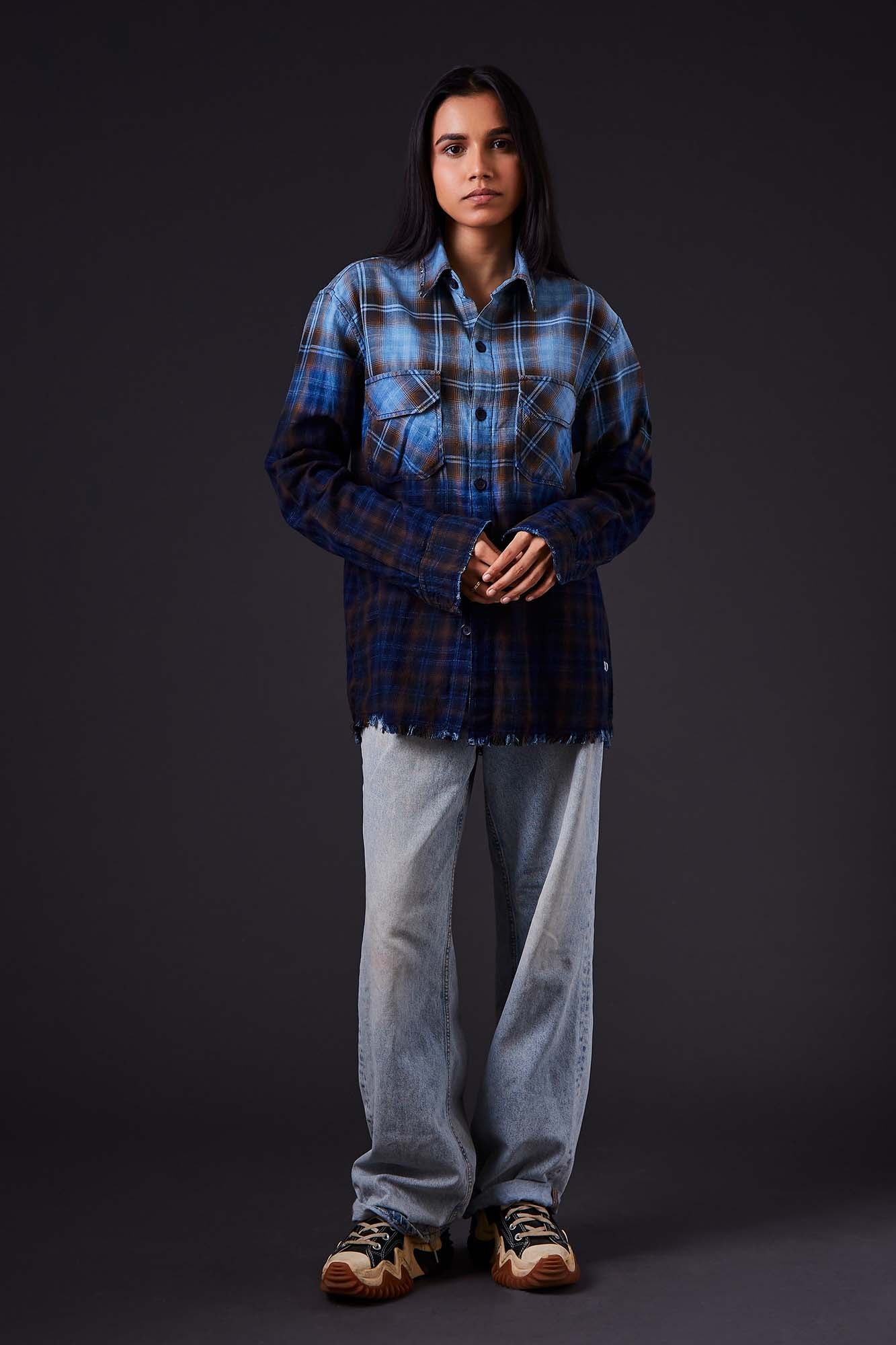 Graceful Ombre Tranquility Distressed Shirt