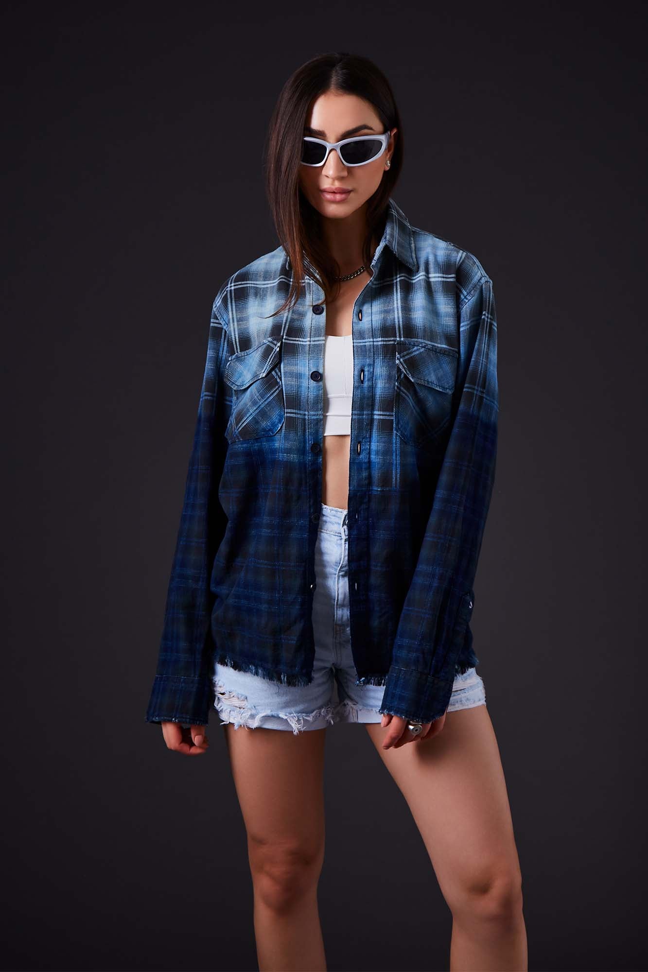 Graceful Ombre Tranquility Distressed Shirt