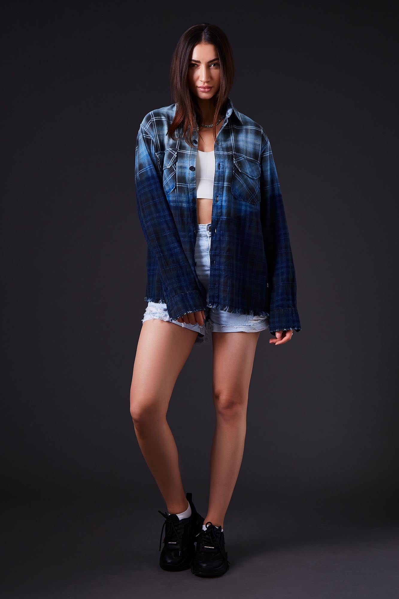 Graceful Ombre Tranquility Distressed Shirt