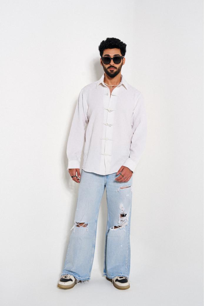 Buttoned Trend-Maker Oversized Shirt