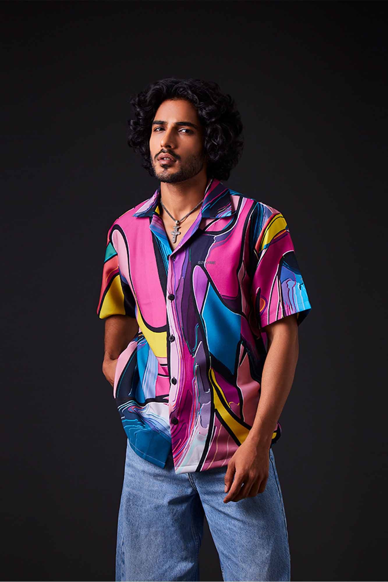 Swirly Symphony Cuban Collar Shirt