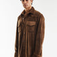 Overlay Velvet Corduroy Shirt