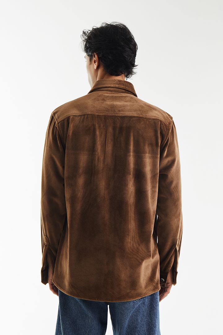 Overlay Velvet Corduroy Shirt