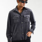 Overlay Velvet Corduroy Shirt