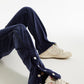 Bottom-Buttoned Velvet Corduroy Pant