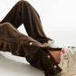 Bottom-Buttoned Velvet Corduroy Pant