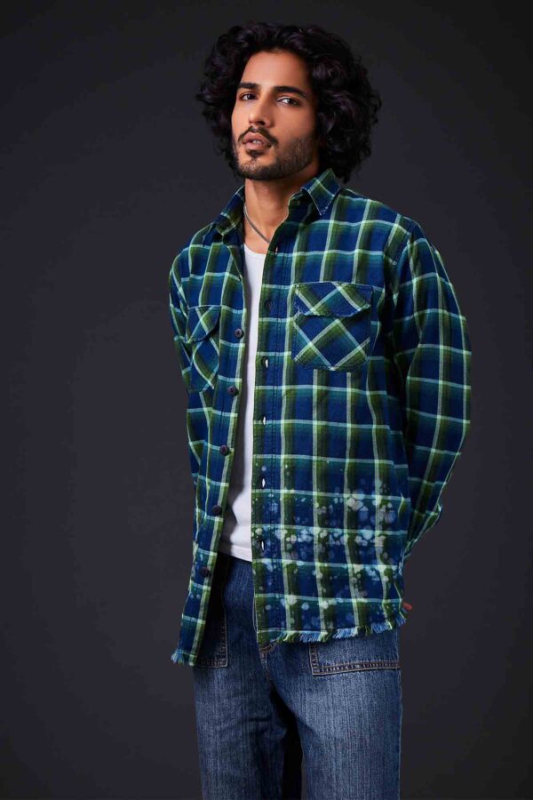 Edgy Check Chaos Distressed Shirt