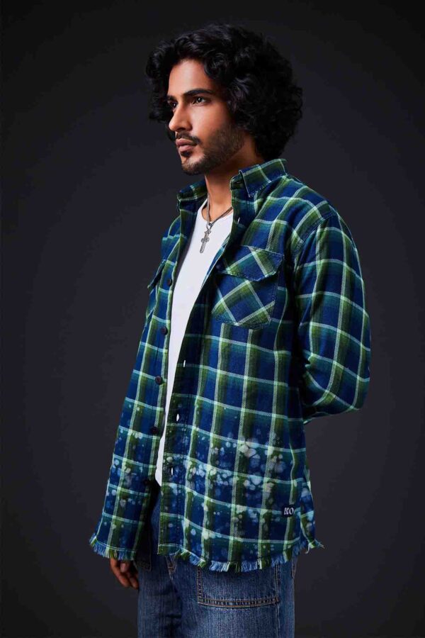 Edgy Check Chaos Distressed Shirt