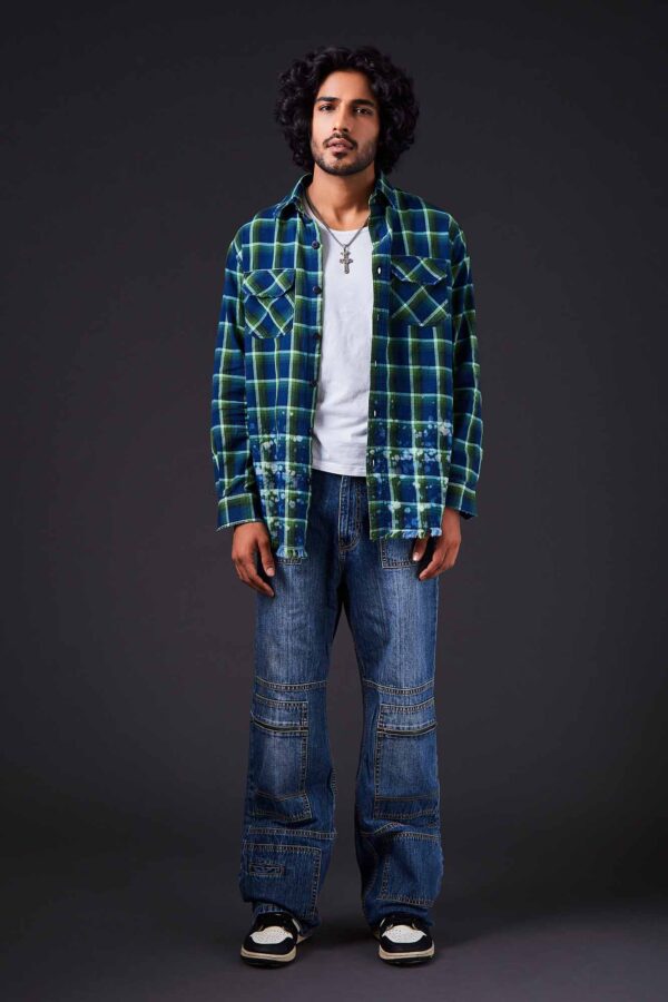 Edgy Check Chaos Distressed Shirt